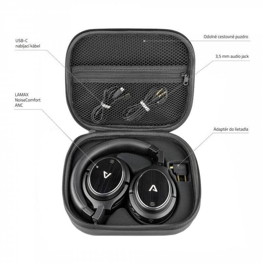 Auriculares inalámbricos LAMAX NoiseComfort ANC, negros