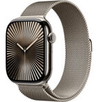 Apple Watch Series 10 GPS + Cellular 46 mm kast van natuurlijk titanium met natuurlijke Milanese lus - M/L