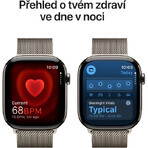 Apple Watch Series 10 GPS + Cellular 46 mm kast van natuurlijk titanium met natuurlijke Milanese lus - M/L