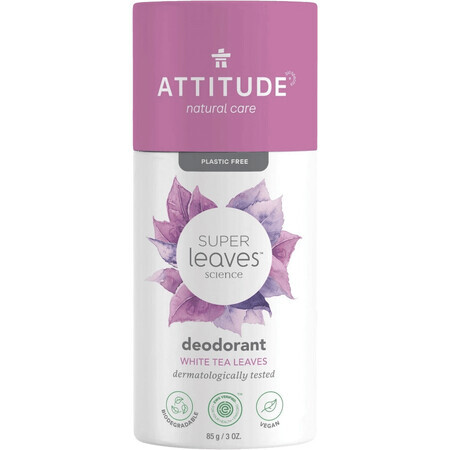 Attitude Natural Solid Deodorant Super Leaf Deodorant White Tea Leaves 85 g