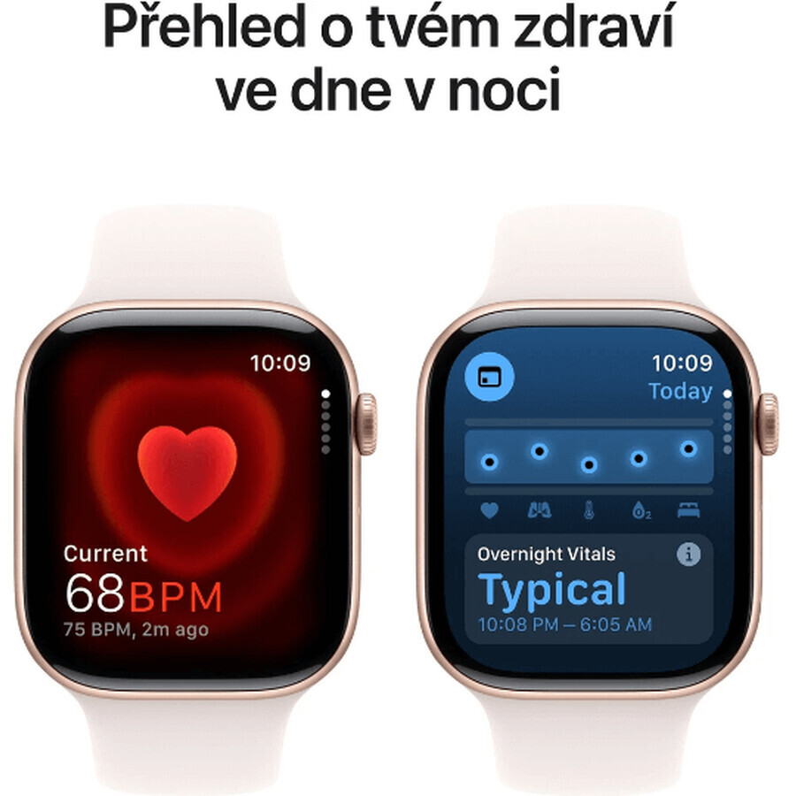 Apple Watch Series 10 GPS + Cellular 46mm Roségoud Aluminium Behuizing met Sportband Lichtroze - M/L