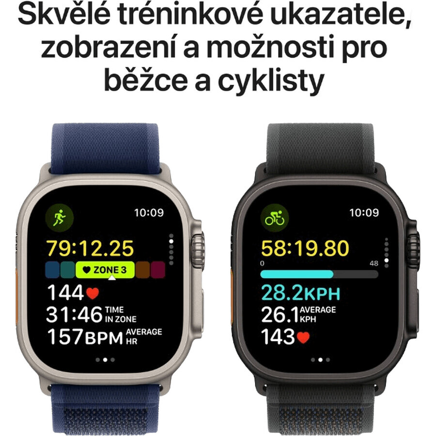 Apple Watch Ultra 2 (2024) 49 mm, zwart titanium met zwart titanium Milanees M handvat