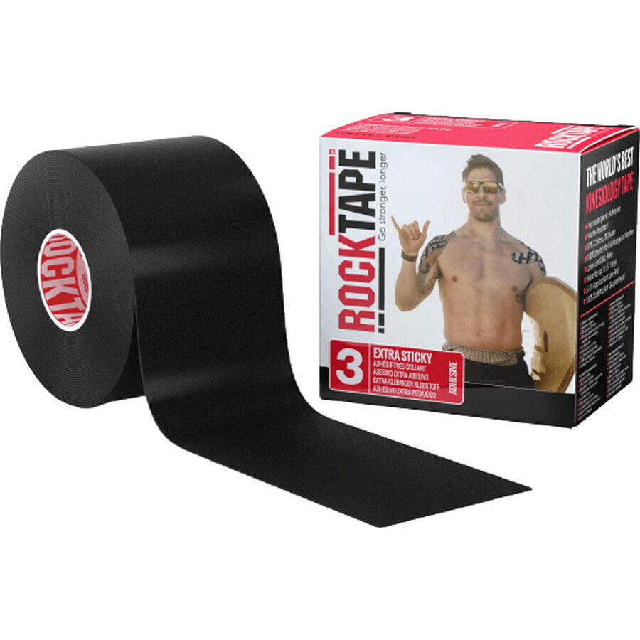 RockTape H2O kinesiologische tape - zwart 5 cm x 5 m