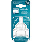 Philips Avent Anti-colic fopspeen voor fles nr.4, fast flow 6m+, 2 stuks