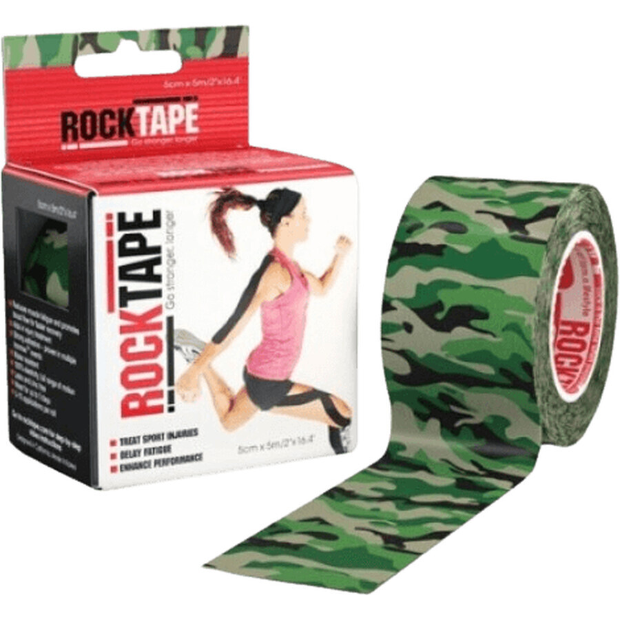 RockTape Design kinesiologische tape, groen gemaskeerd 5 m