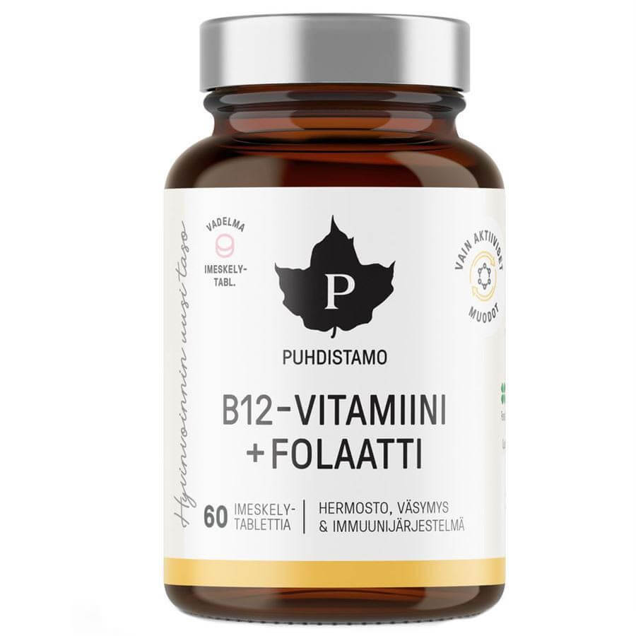 Puhdistamo Vitamine B12 Foliumzuur, framboos 60 pillen