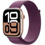 Apple Watch Series 10 GPS + Cellular 46mm Roségoud Aluminium Behuizing met Sport Buckle Plum