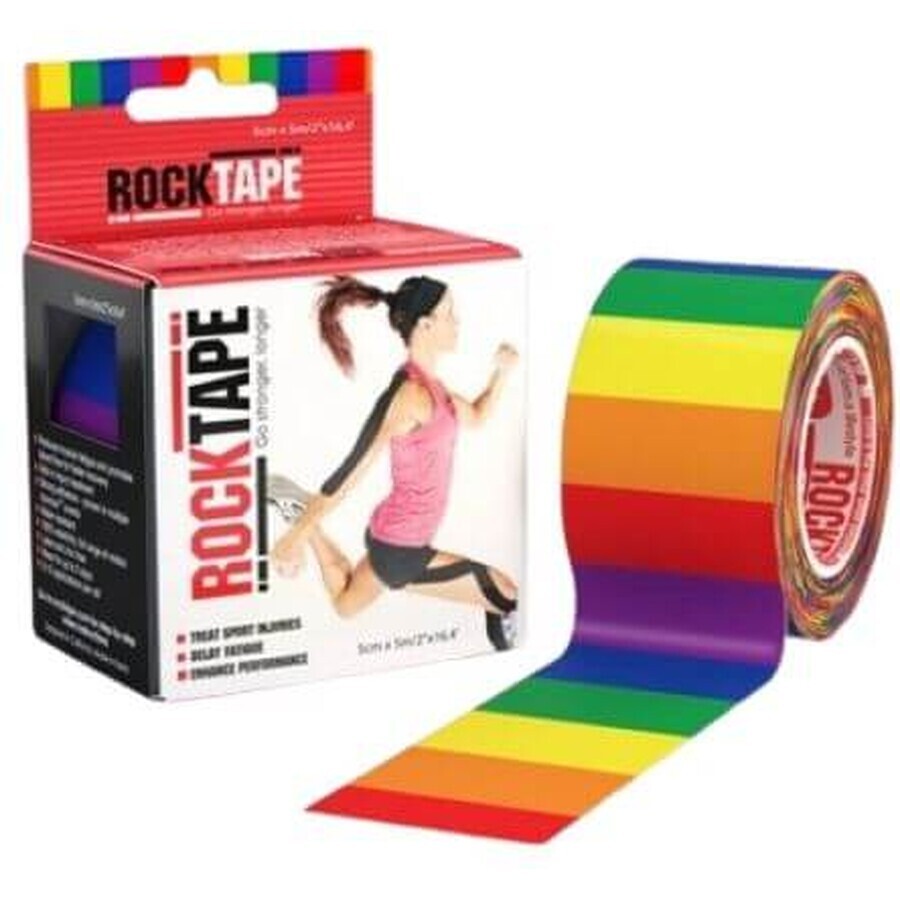 RockTape H2O kinesiologische tape, regenboog 5 m