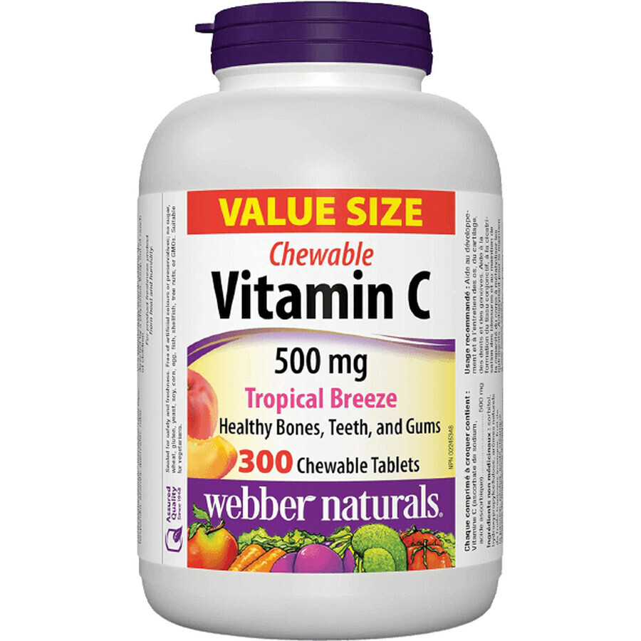 Webber Naturals Vitamine C Tropisch Fruit 500 mg 300 pillen