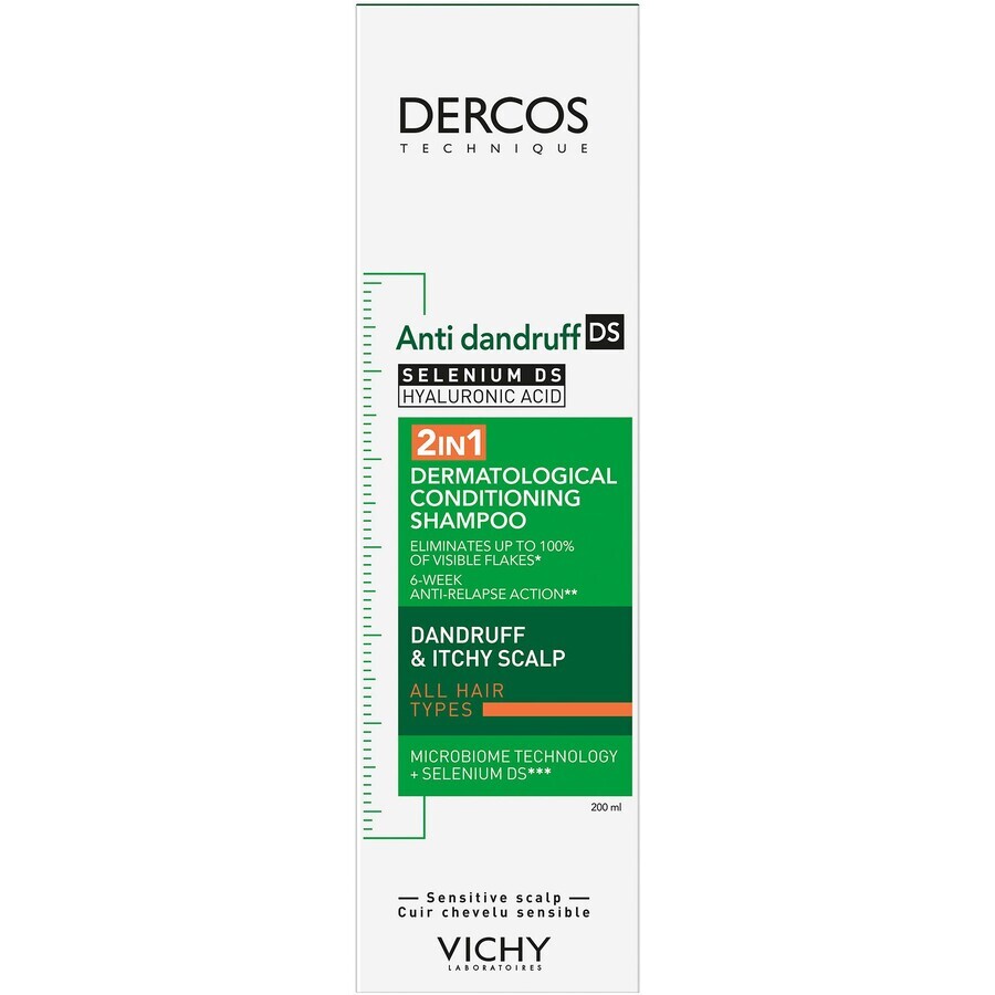 Vichy Dercos 2en1 Dermocosmético champú y acondicionador anticaspa cuero cabelludo sensible 200 ml