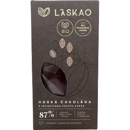 Laskao biologische warme chocolademelk 87% 75 g