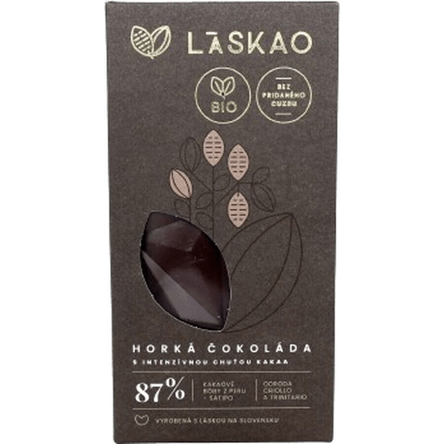 Laskao biologische warme chocolademelk 87% 75 g