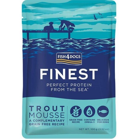 Fish4Dogs Heerlijke zakjes voor honden 99% forel 100 g