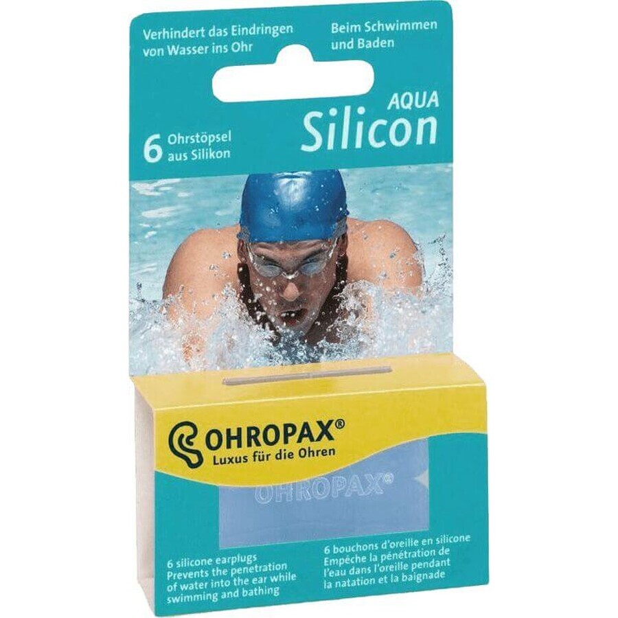 Ohropax Silicone Aqua oorstukjes in een doosje van 6 stuks