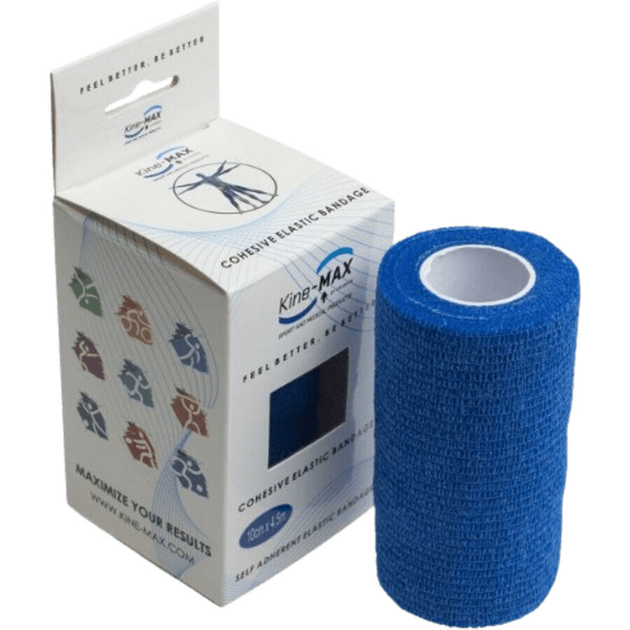 Kine-Max Elastisch elastisch verband, 10cm x 4,5m, blauw 1 st