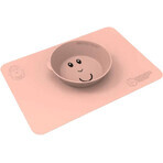 Matchstick Monkey Antislip siliconen mat met kom, roze