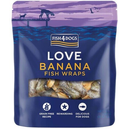 Fish4Dogs Hondensnoepjes Visrolletjes met Banaan 100 g