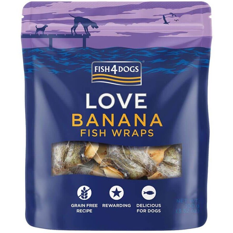 Fish4Dogs Hondensnoepjes Visrolletjes met Banaan 100 g