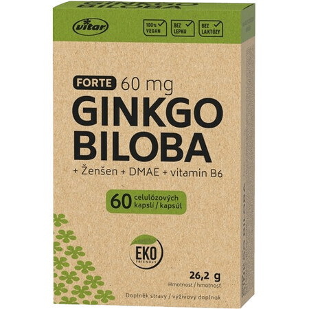 Vitar EKO Ginkgo biloba 60mg + DMAE + Vitamine B6, 60 capsules