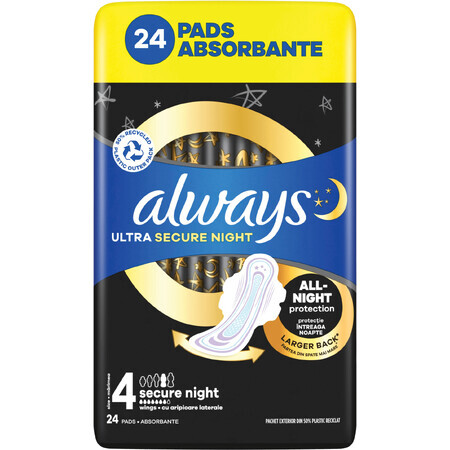 Always Ultra Safe Maandverband met vleugels, 24 stuks