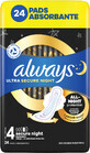 Always Ultra Safe Maandverband met vleugels, 24 stuks