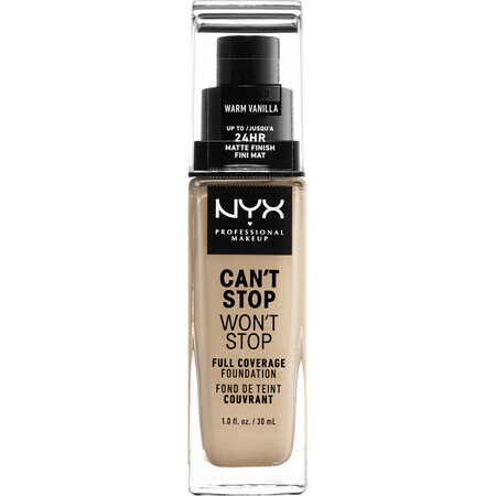 NYX Professionele Make-up Professionele Make-up Can't Stop Won't Stop 24 uur Stichting Hoog Dekkende Make-up - 6.3 Warme Vanille 30ml