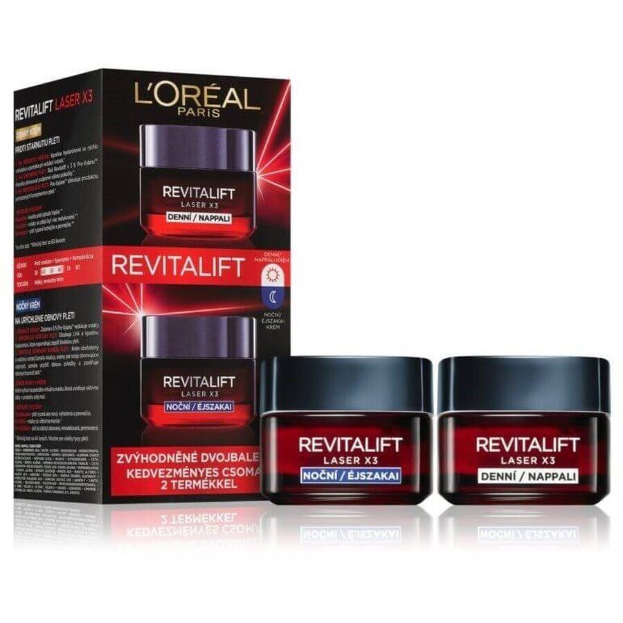 L'Oréal Paris Revitalift Laser dubbele verpakking dag- en nachtcrème 2 x 50 ml