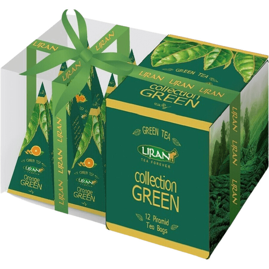 Liran Piramide set groene thee met fruit 12 x 2 g