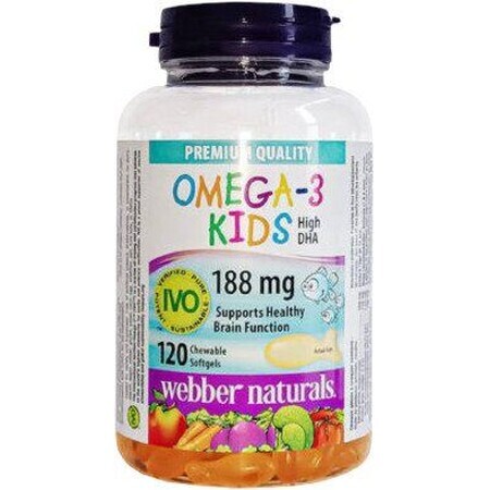 Webber Naturals Omega-3 voor kinderen 188 mg IVO-kwaliteit, 120 capsules