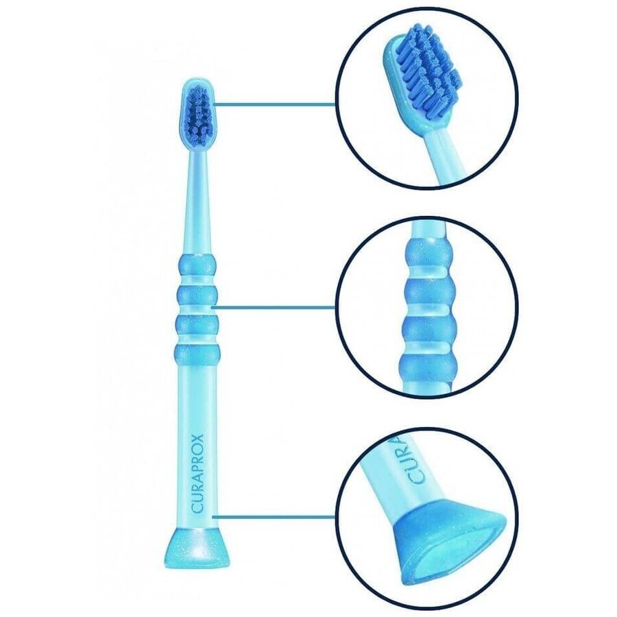 Curaprox Toothbrush for children 0 - 4 years, blue with turquoise bristles