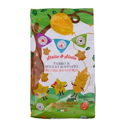 Vegan biscuits for children with spelt and millet Eco, 250 g, Sottolestelle