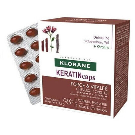 Klorane Keratincaps Kracht en Vitaliteit 30 capsules