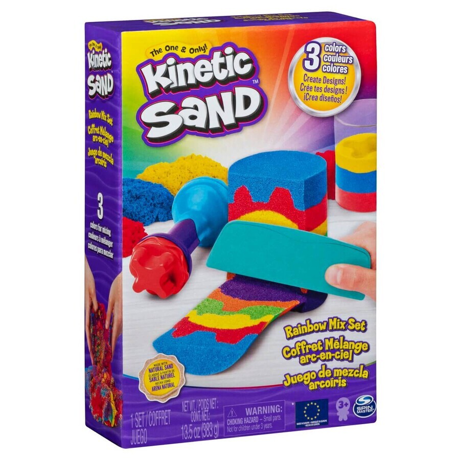 Kinetic Sand Play Set Herramientas Rainbow con accesorios, + 3 años, Kinetic Sand