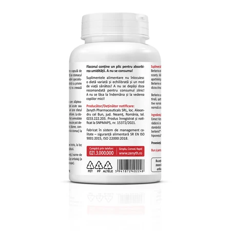 Paquet Berbérine 500 mg et Vinaigre de Cidre de Pomme, 2x60 gélules, Zenyth