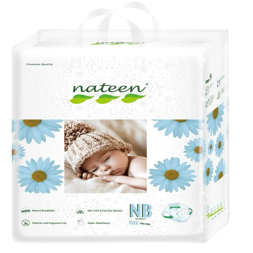 Hypoallergene luiers Flex&Fit Premium, New Born, Nr 1, 2-5 kg, 80 stuks, Nateen