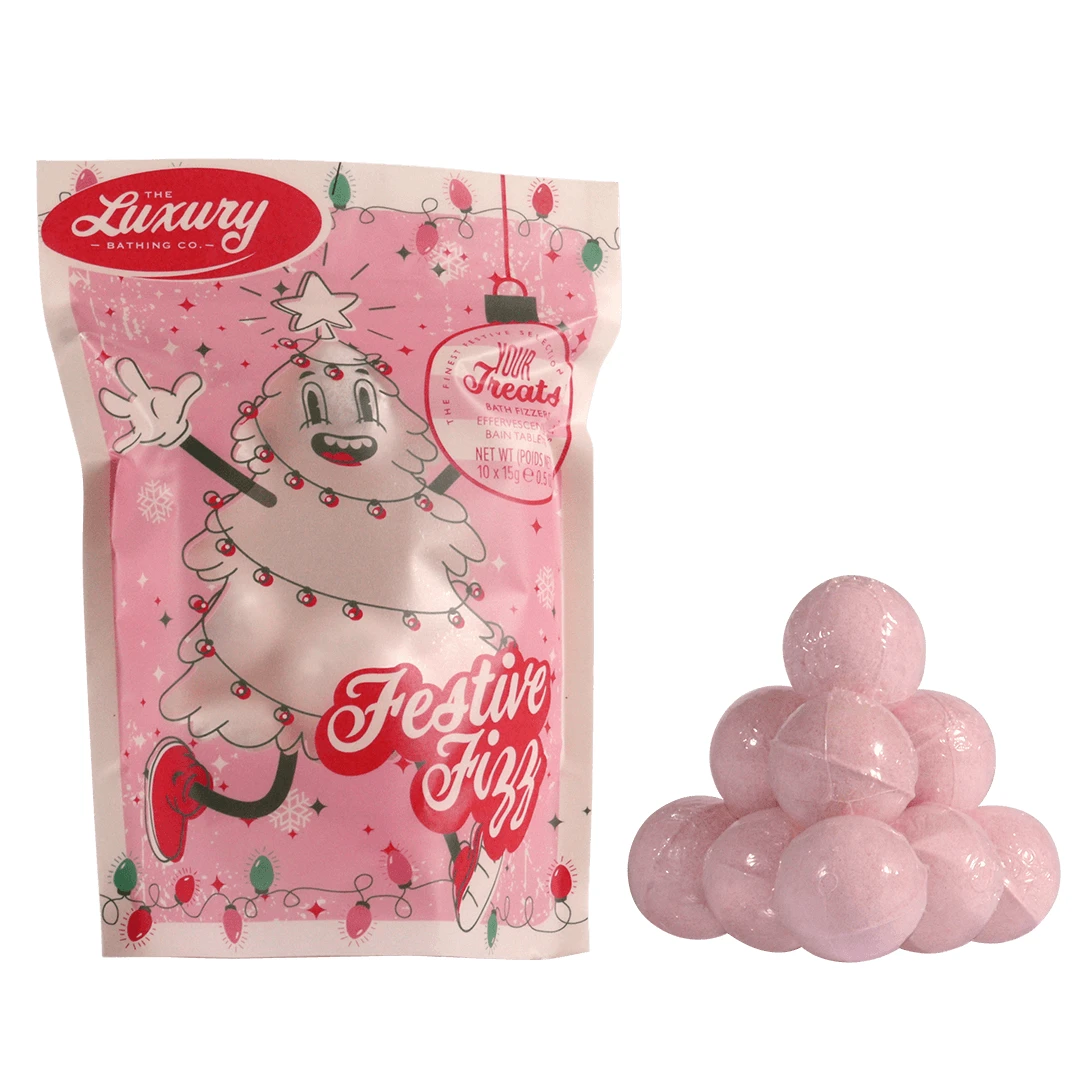 Feestelijke bruis cadeauset Feestelijke bruis badballen, 10x15 g, De luxe badmode