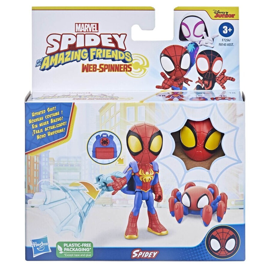 Spidey en zijn Verbazingwekkende Vrienden Spidey en zijn Verbazingwekkende Vrienden beeldje en accessoires set, 10 cm, +3 jaar, Hasbro