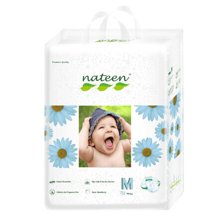 Scutece hipoalergenice Flex&Fit Premium, Medium, Nr. 3, 4-9 kg, 72 bucati, Nateen