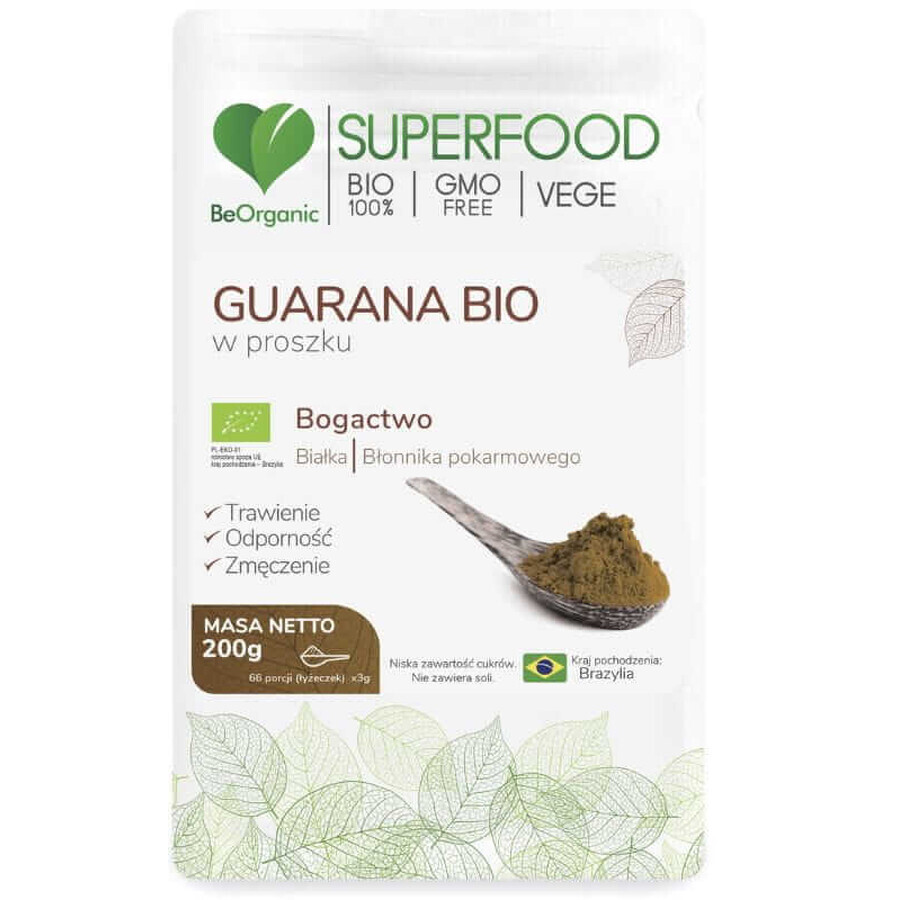 BeOrganic Guarana Biologisch Guarana poeder 200g