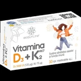 Vitamine D3 + K2, 30 comprimés à croquer, BioSunLine