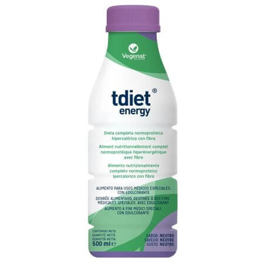 Tdiet Energy sabor neutro, 500 ml, Vegenat
