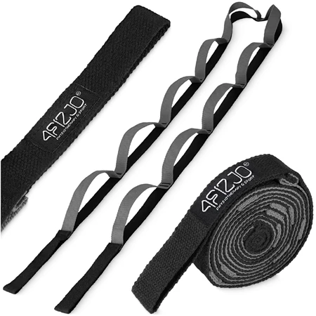 4Fizjo, yoga- en stretchband, zwart, 2,3 m, 1 stuk