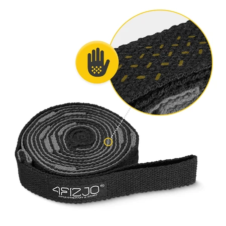 4Fizjo, yoga- en stretchband, zwart, 2,3 m, 1 stuk