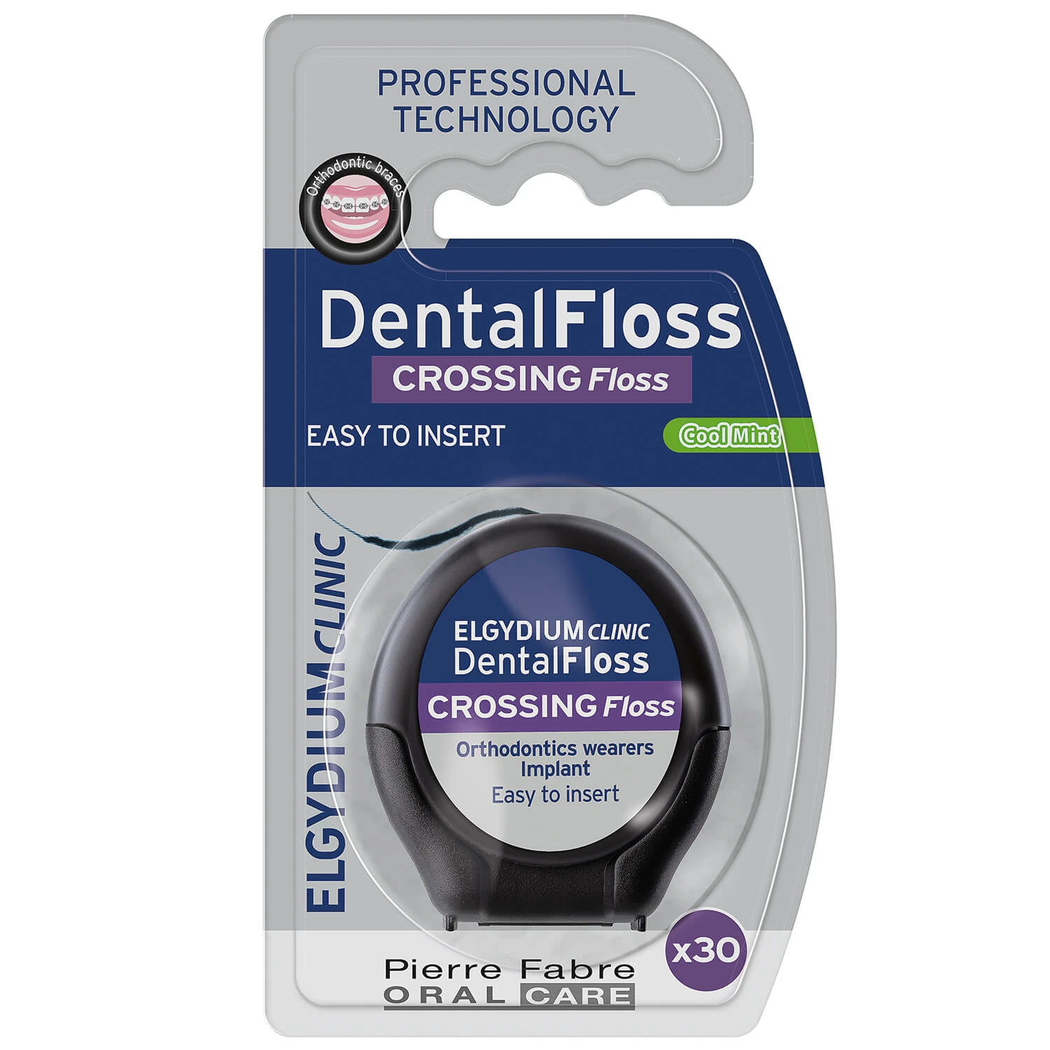 Elgydium Clinic DentalFloss Crossing, flosdraad voor beugels en implantaten