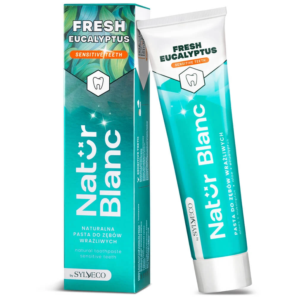 Sylveco Natur Blanc, tandpasta voor gevoelige tanden, Fresh Eucalyptus, 100 g