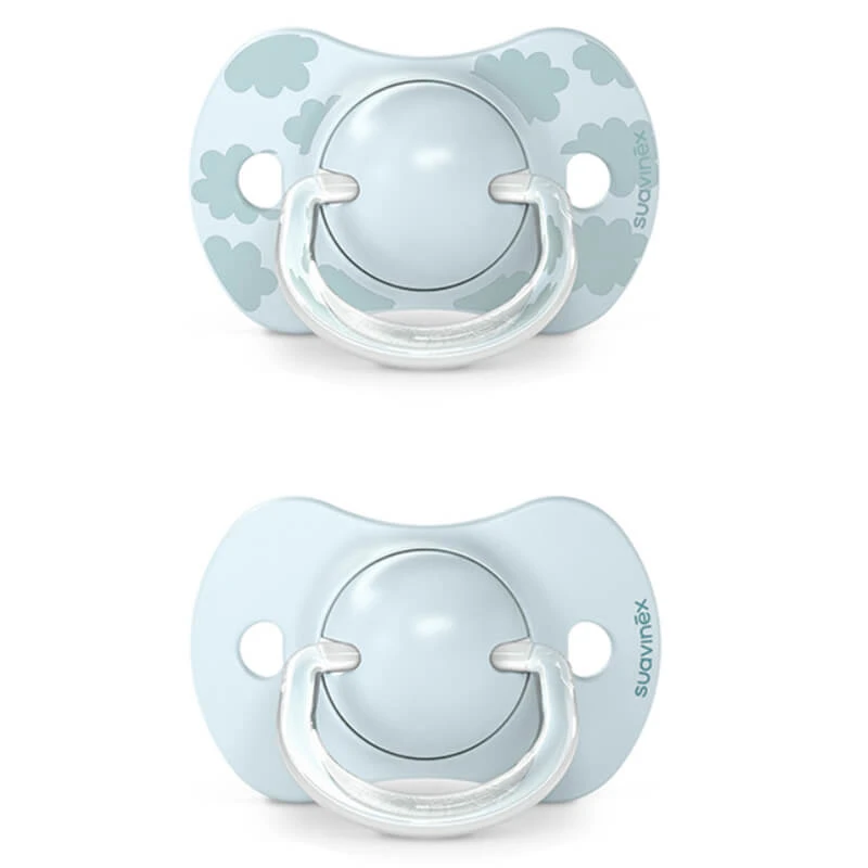 Suavinex Dreams SX Pro, fysiologische fopspeen, silicone, blauw, 0-6 maanden, 2 stuks