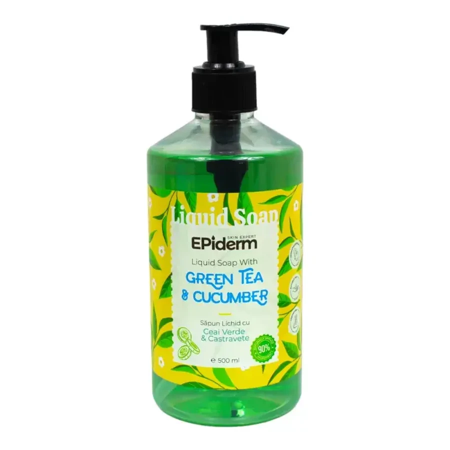 Jabón líquido con extracto de té verde y pepino, 500 ml, Epiderm