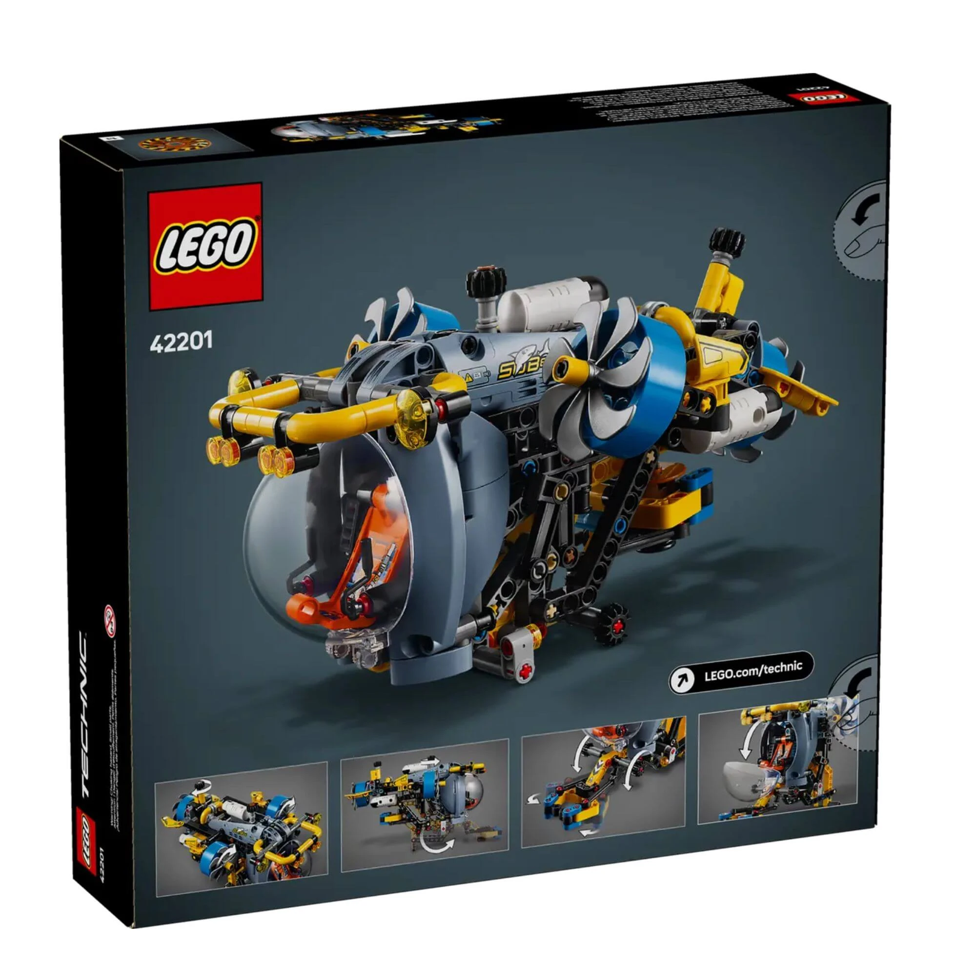 Technic diepzee-onderzoeksonderzeeër, 9 jaar+, 42201, Lego