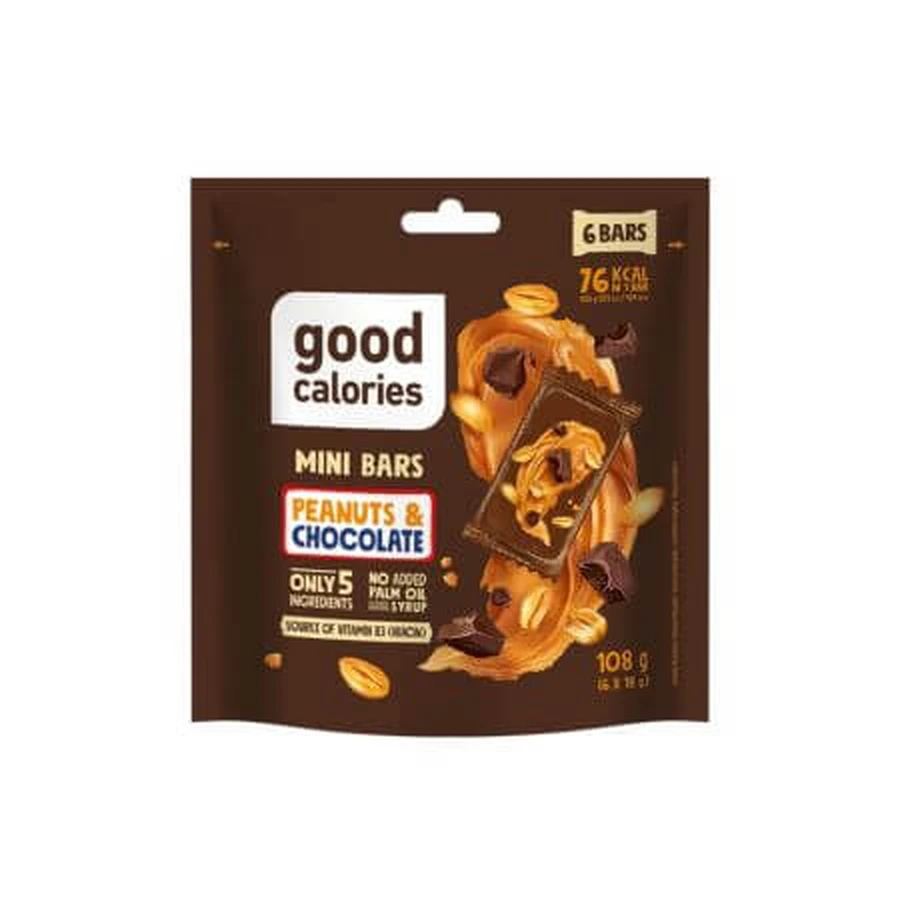 Mini-Schokoladen-Haselnuss-Riegel, 108 g, Gute Kalorien