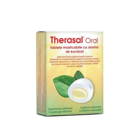 Kauwtabletten met eucalyptussmaak Therasal Oral, 12 stuks, Vedra
